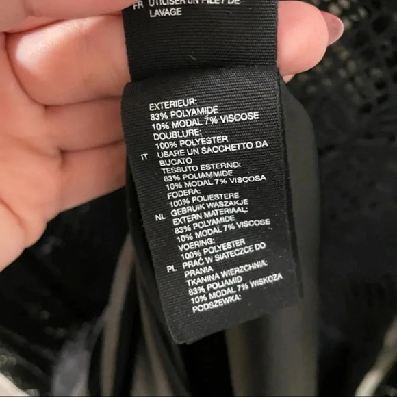 & Other Stories Long Sleeve Lace Detail Black Fit Flare Dress US 8 Black - Picture 9 of 11